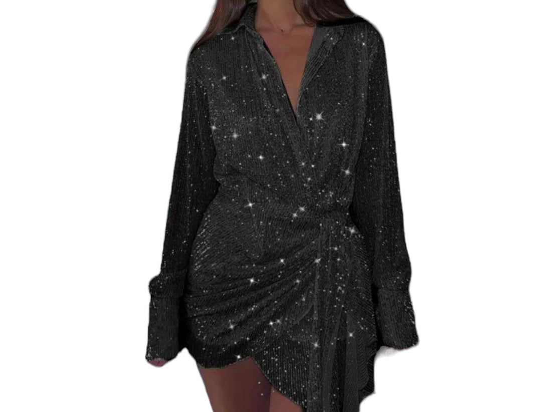 PRE ORDER DIVA SEQUIN GLITTER WRAP DRESS