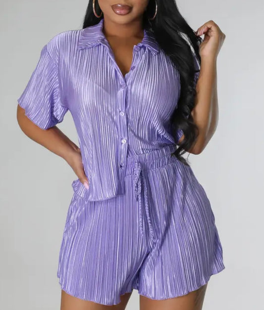 PRE ORDER LYRIC PLEATED BLOUSE & SHORTS CO ORD SET